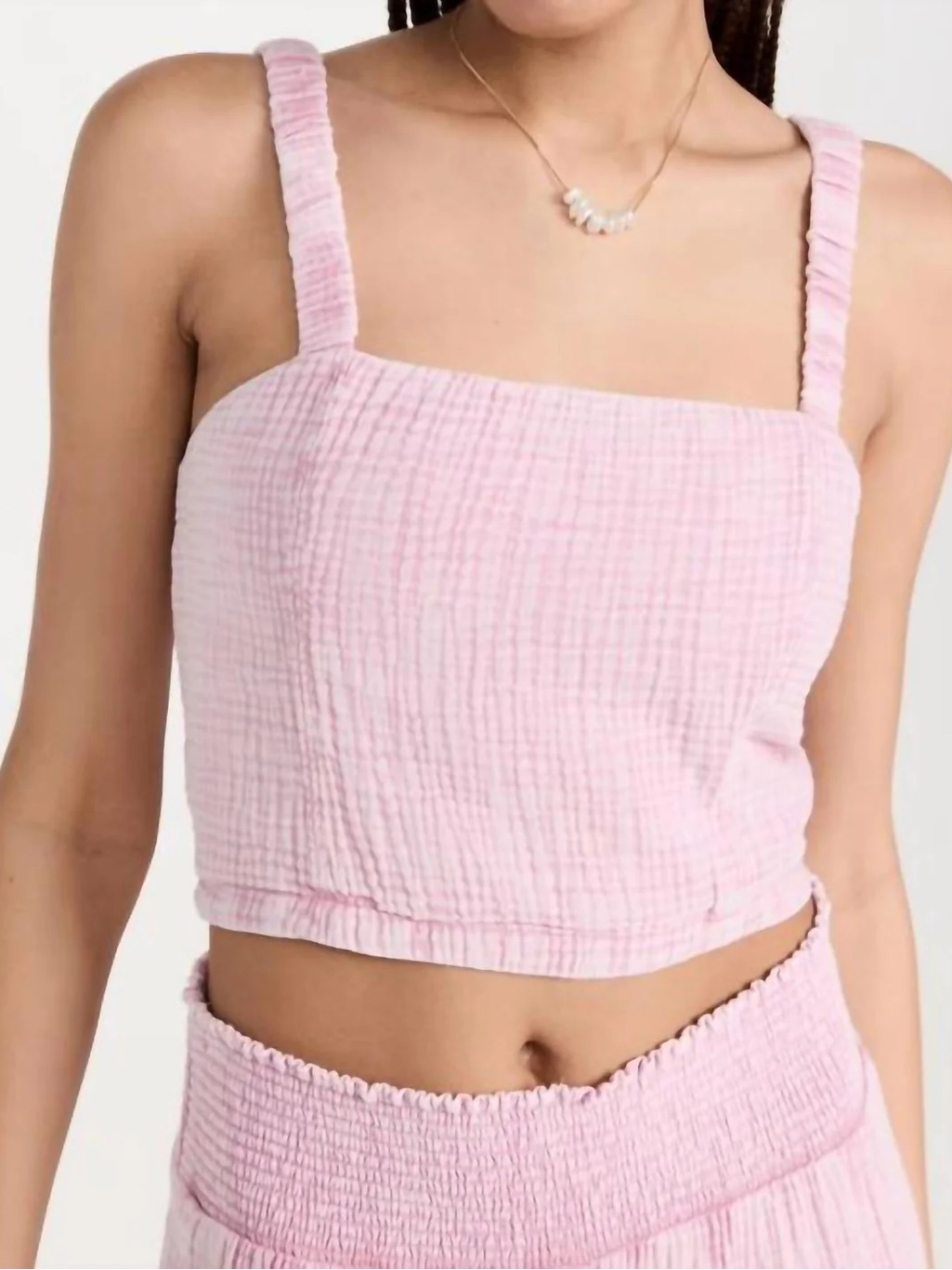 Z Supply Pink Cambria Gauze Crop Tank - Sz M